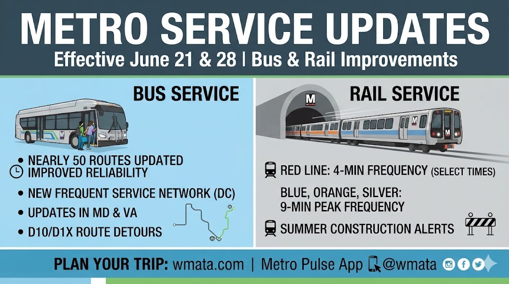 Metro announces upcoming service updates for Bus and Rail 